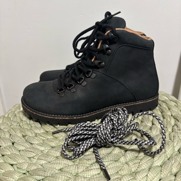 NEW Birkenstock Jackson Nubuck Leather Washed Black Lace Up Boots Narrow 7 - Picture 5 of 16